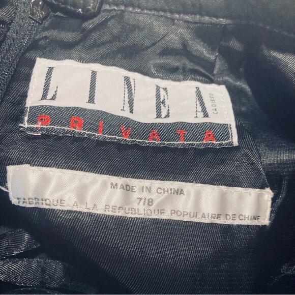 LINEA PRIVATA Sz 7-8 Fully Lined Back Slit Zipper Leather Skirt - Picture 5 of 8